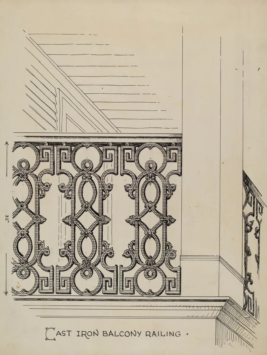 Cast Iron Balcony Railing by Thomas Byrne