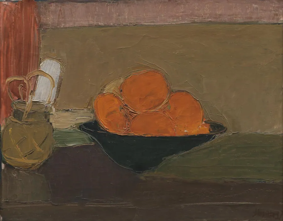 Opstilling med appelsiner by Immanuel Ibsen