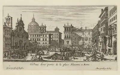 Veuë d'une partie de la place Navonne a Rome