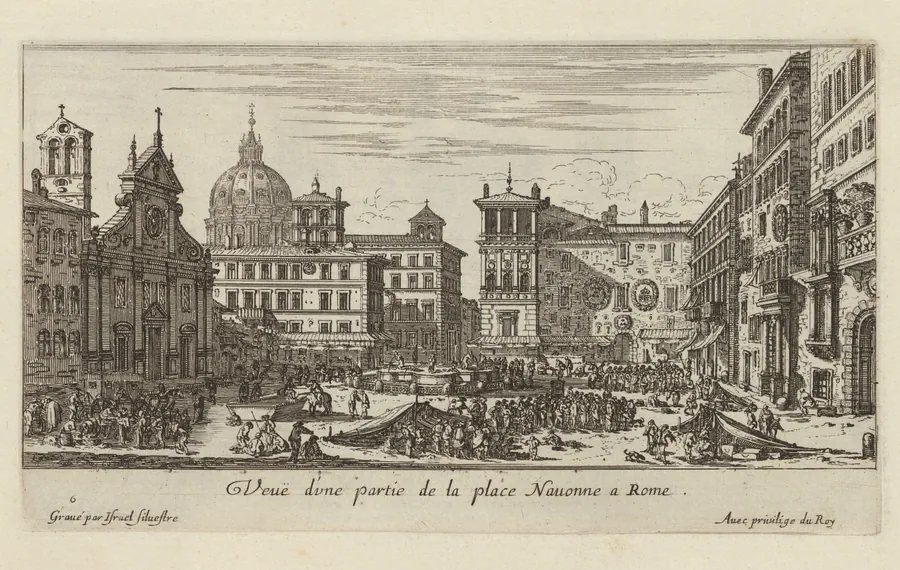 Veuë d'une partie de la place Navonne a Rome by Israël Silvestre
