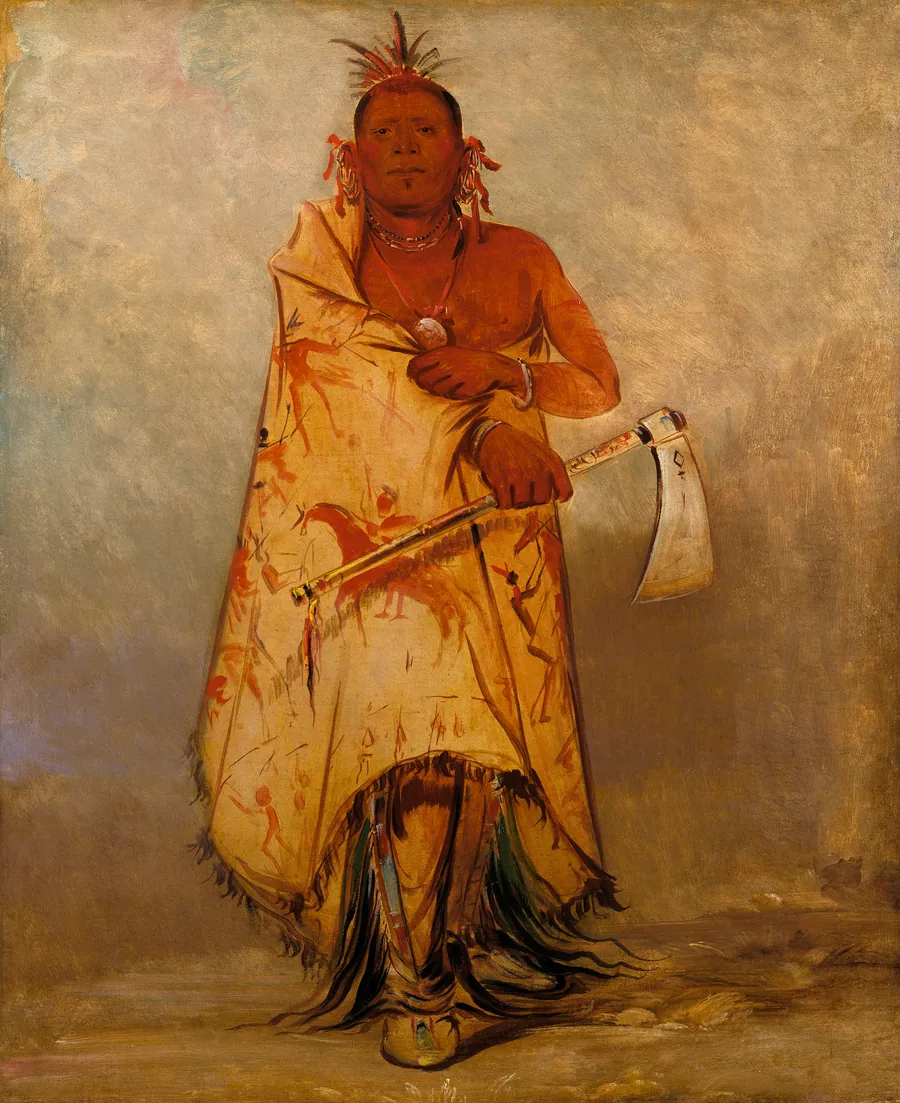 Le-sháw-loo-láh-le-hoo, Big Elk, Chief of the Skidi (Wolf) Pawnee by George Catlin, born Wilkes-Barre, PA 1796-died Jersey City, NJ 1872