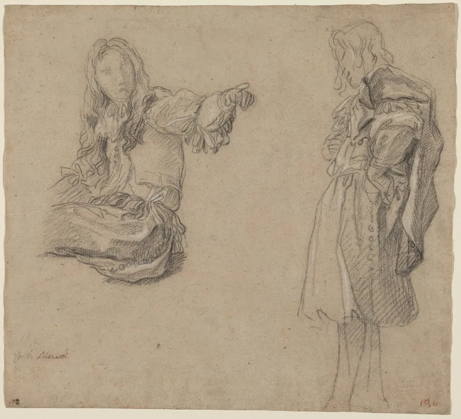 Two Men in Elaborate Costumes by Carlo Maratta