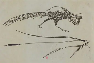 Pheasant and Cattail (Faisan et roseau)