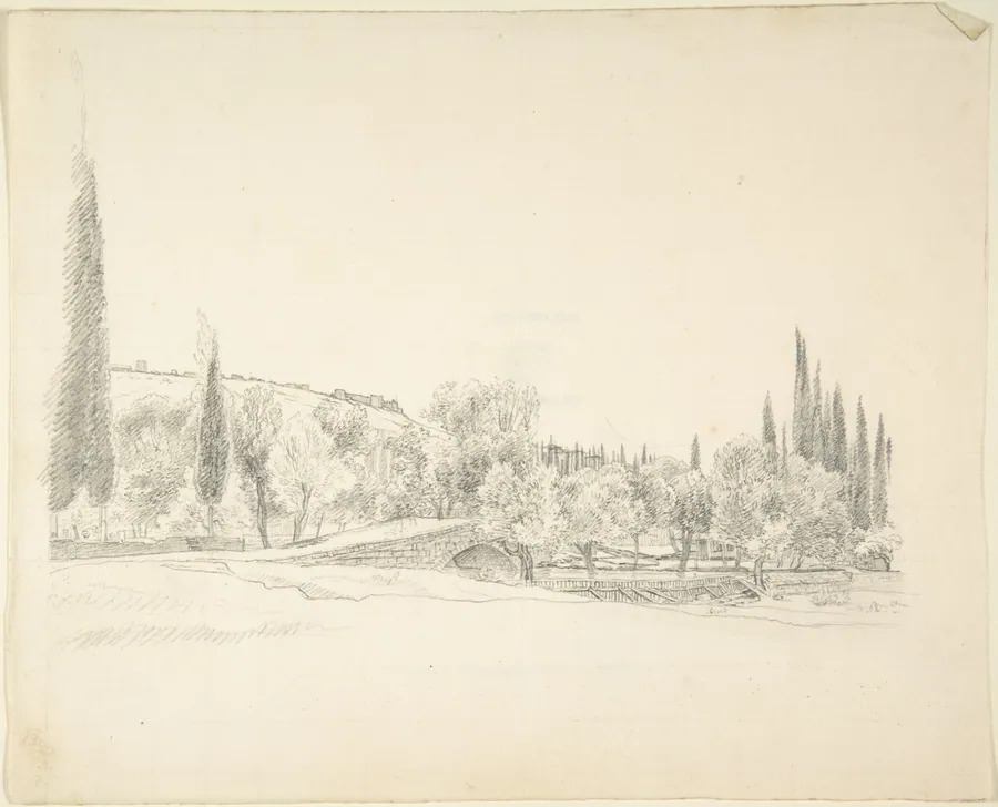 Landscape with Bridge by Franz von Hauslab the Younger