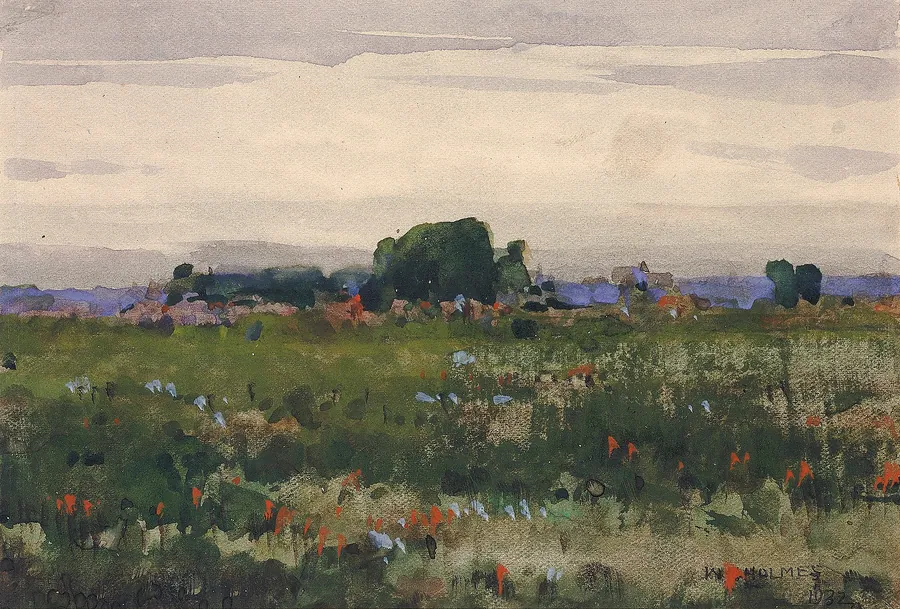 Michigan by William Henry Holmes, born Cadiz, OH 1846-died Royal Oak, MI 1933