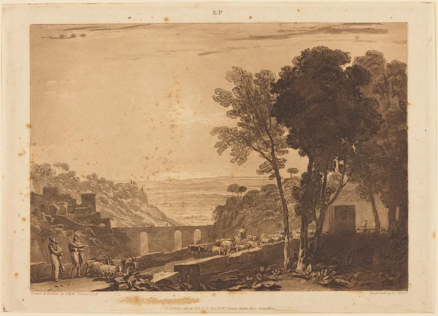 The Bridge and Goats by Frederick Christian Lewis I