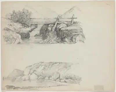 Bridge over Rocky Stream [top verso]