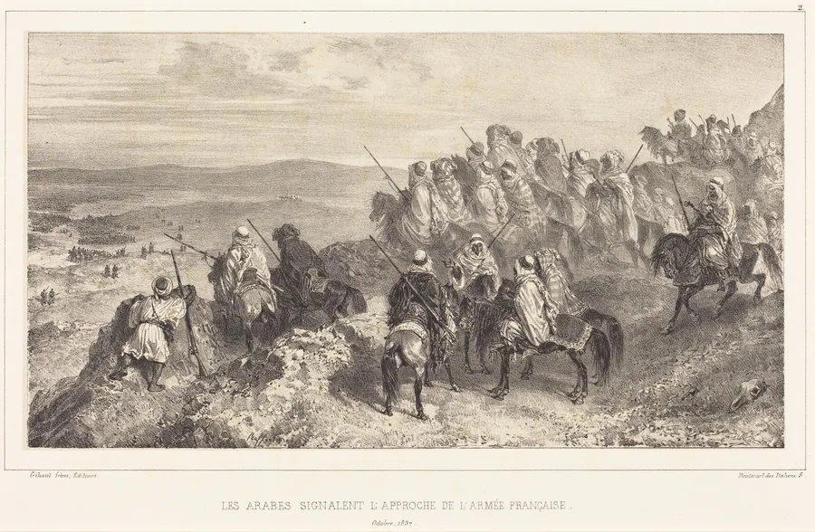 Les Arabes signalent l'approche de l'armée française by Auguste Raffet