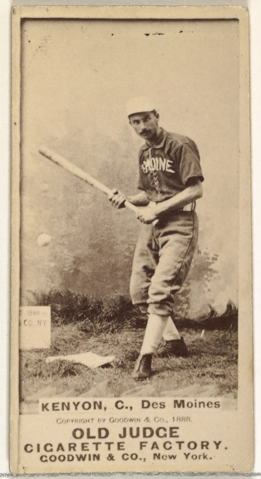 P. Jacob "Jack" Kenyon, Catcher, Des Moines Prohibitionists, from the Old Judge series (N172) for Old Judge Cigarettes by Goodwin & Company