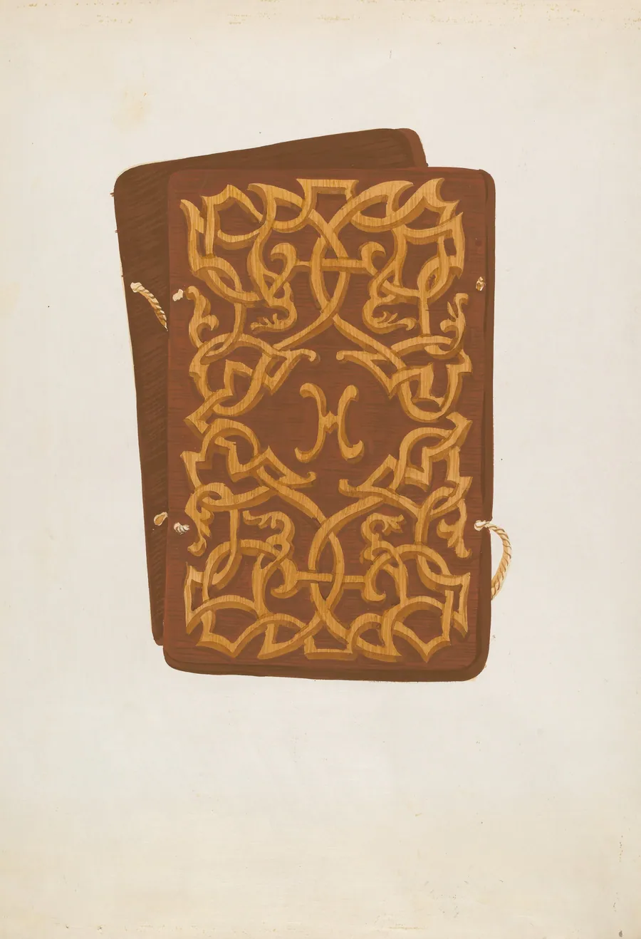 Carved Wood Book Cover by Natalie Simon