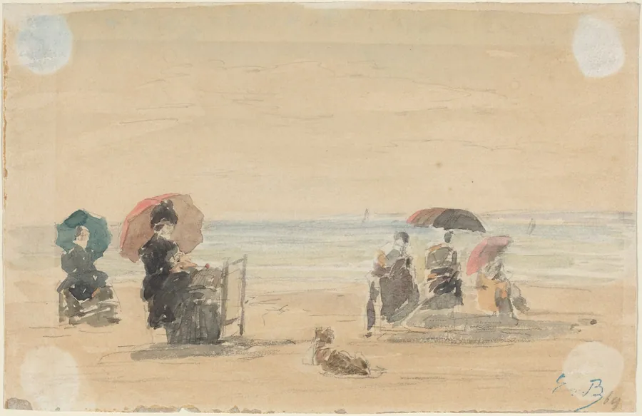 Sun-Shades, Trouville by Eugène Boudin
