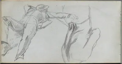 Sketchbook, page 58: Reclining Figure and Figure from Behind