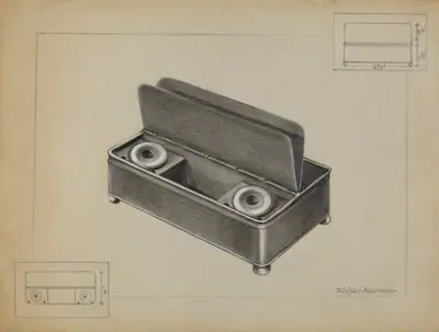Pewter Inkwell
