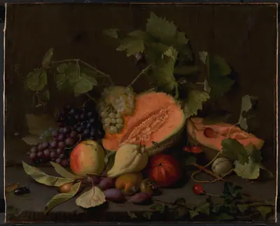 Frugtstykke med meloner og druer