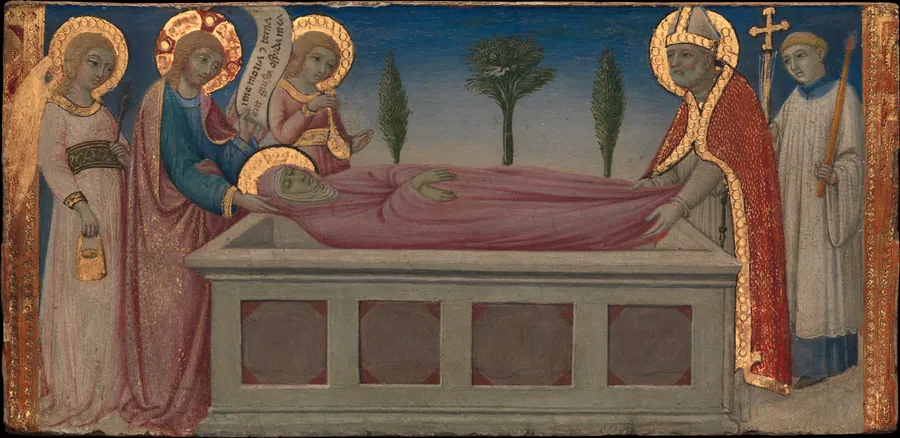 The Burial of Saint Martha by Sano di Pietro (Ansano di Pietro di Mencio)