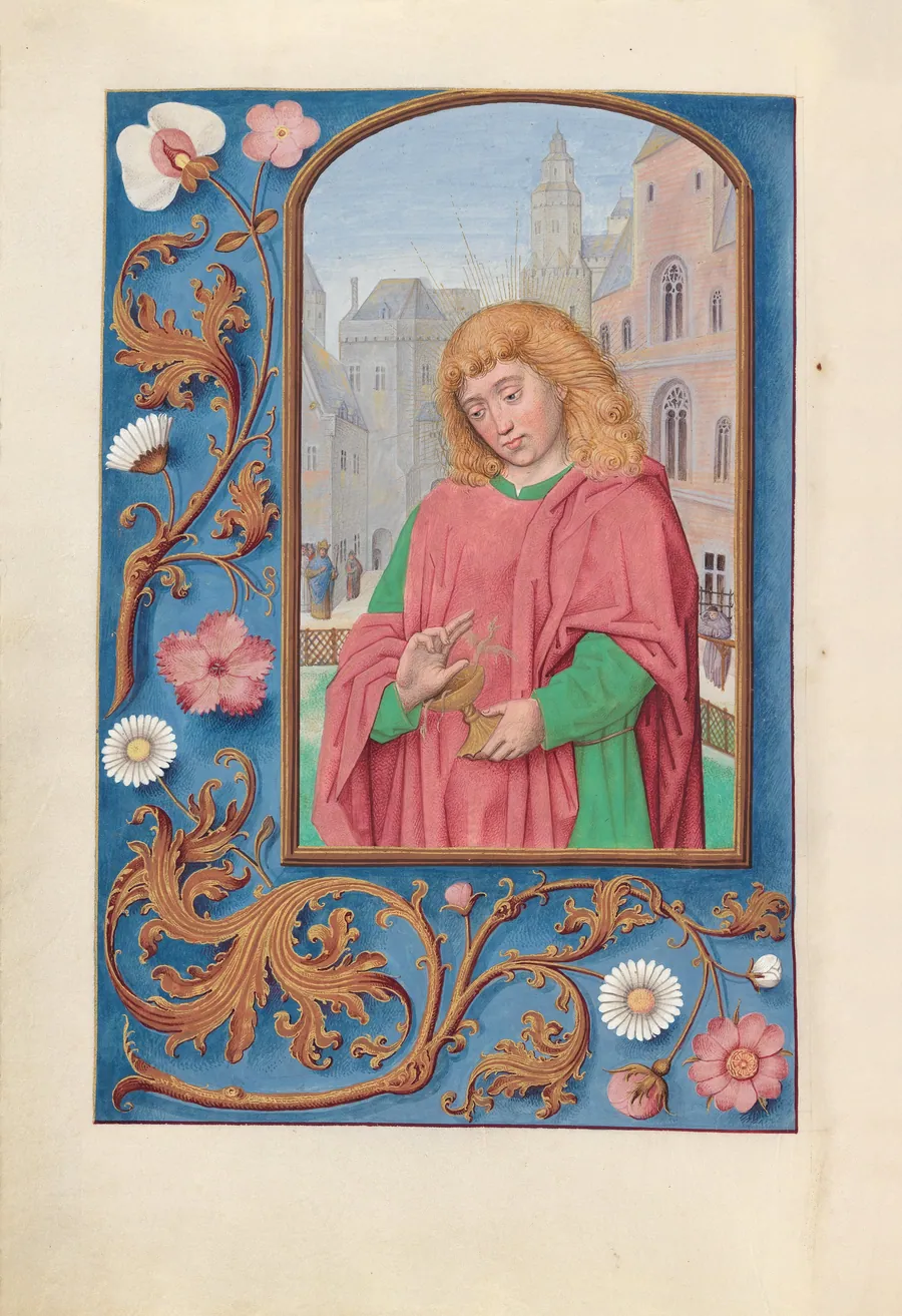 Hours of Queen Isabella the Catholic, Queen of Spain:  Fol. 171, St. John the Evangelist by Master of the First Prayerbook of Maximillian