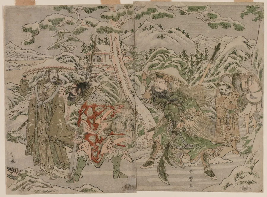 Winter Scene from the Romance of the Three Kingdoms by Kitagawa Utamaro