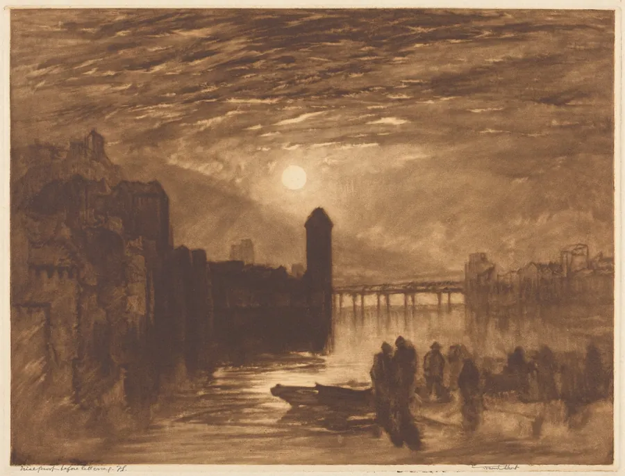 Moonlight on a River by Frank Short