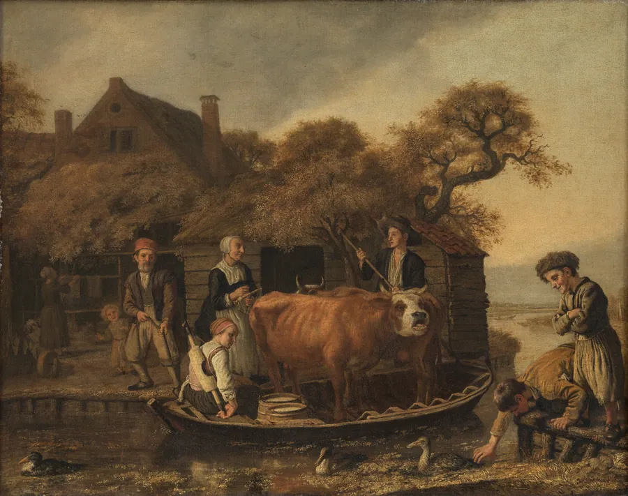 Ved en hollandsk bondegård by Jan Victors