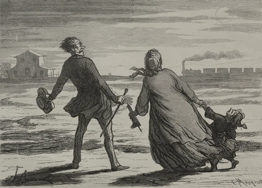 The Railway:  Too Late by Honoré Daumier