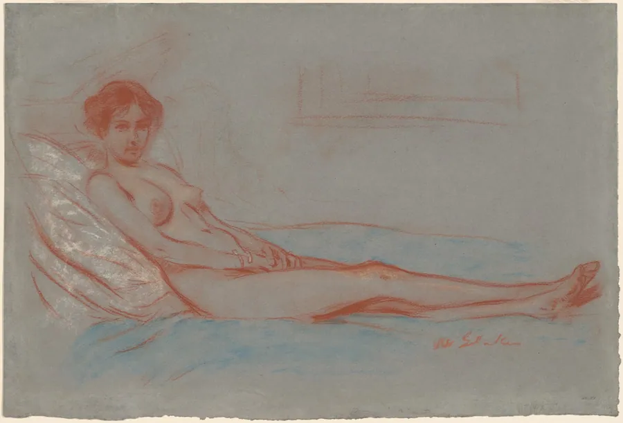 Reclining Female Nude by William Glackens