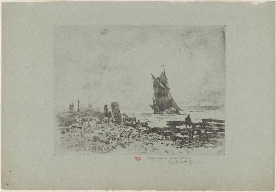 Marine: Souvenir of Medway by Félix-Hilaire Buhot