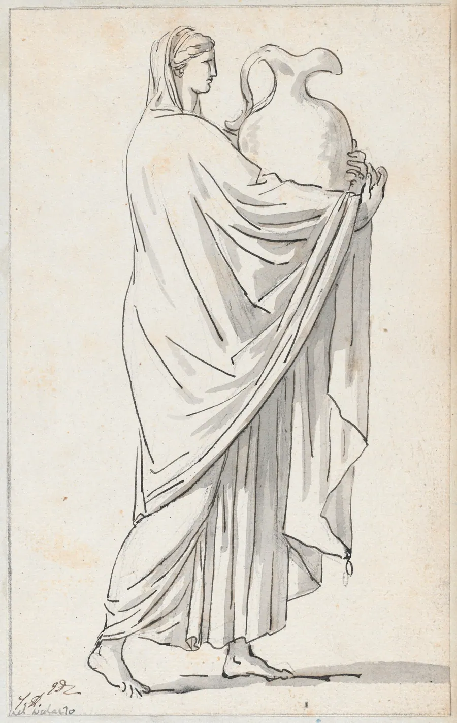 Woman with a Pitcher, from the Palazzo Mattei by Jacques-Louis David