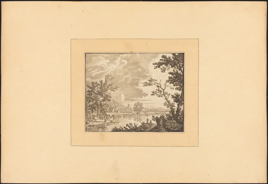 Landscape with River and Town by Maria Catharina Prestel