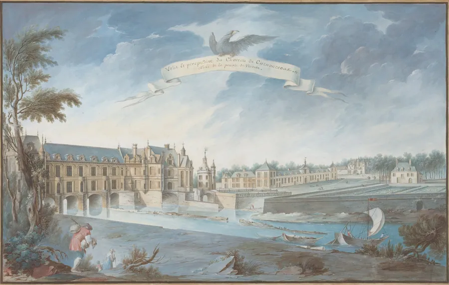 Veüe Et perspective du Chateau de Chenonceaux by Nicolas Marie Ozanne