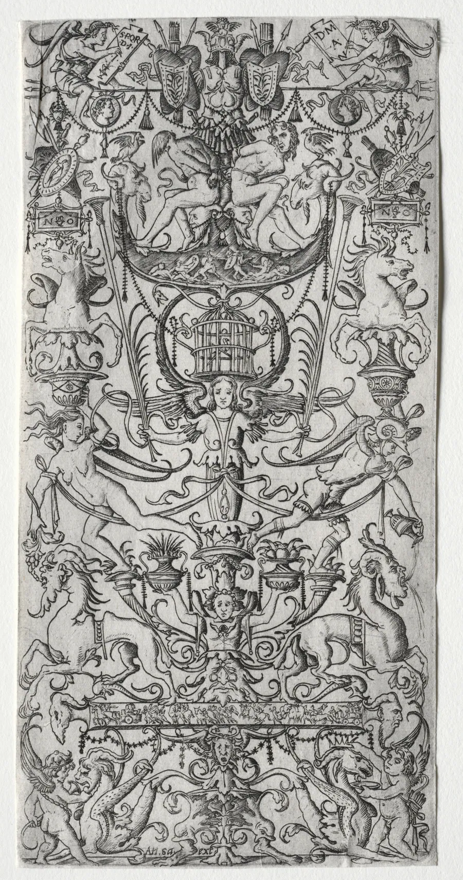 Ornament Panel with a Bird Cage by Nicoletto da Modena