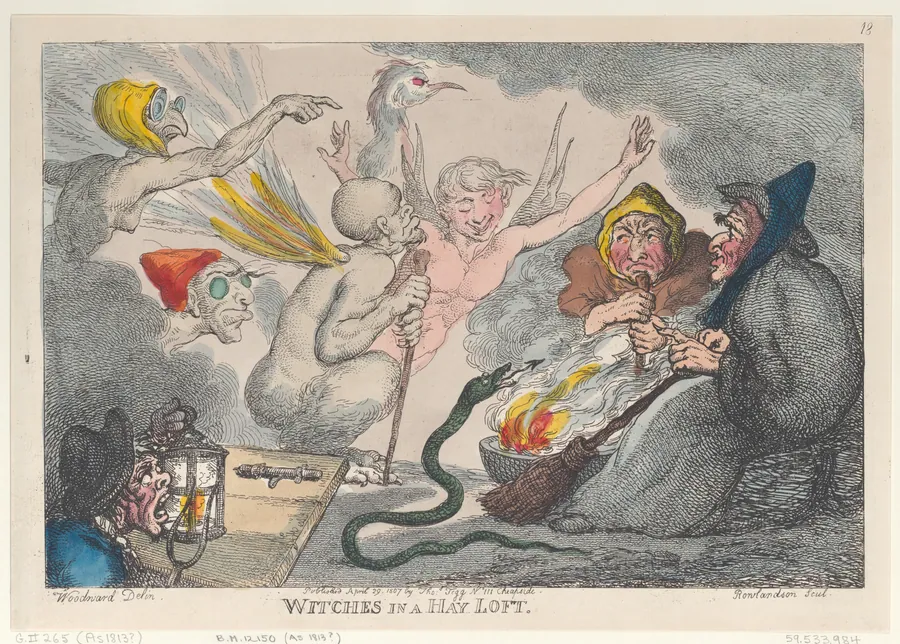 Witches in a Hay Loft by Thomas Rowlandson