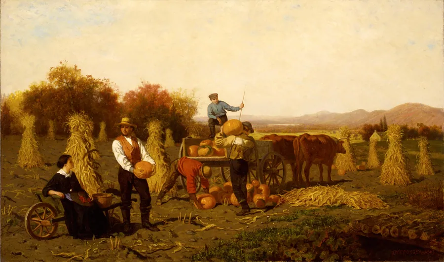 October by John Whetten Ehninger, born New York City 1827-died Saratoga, NY 1889