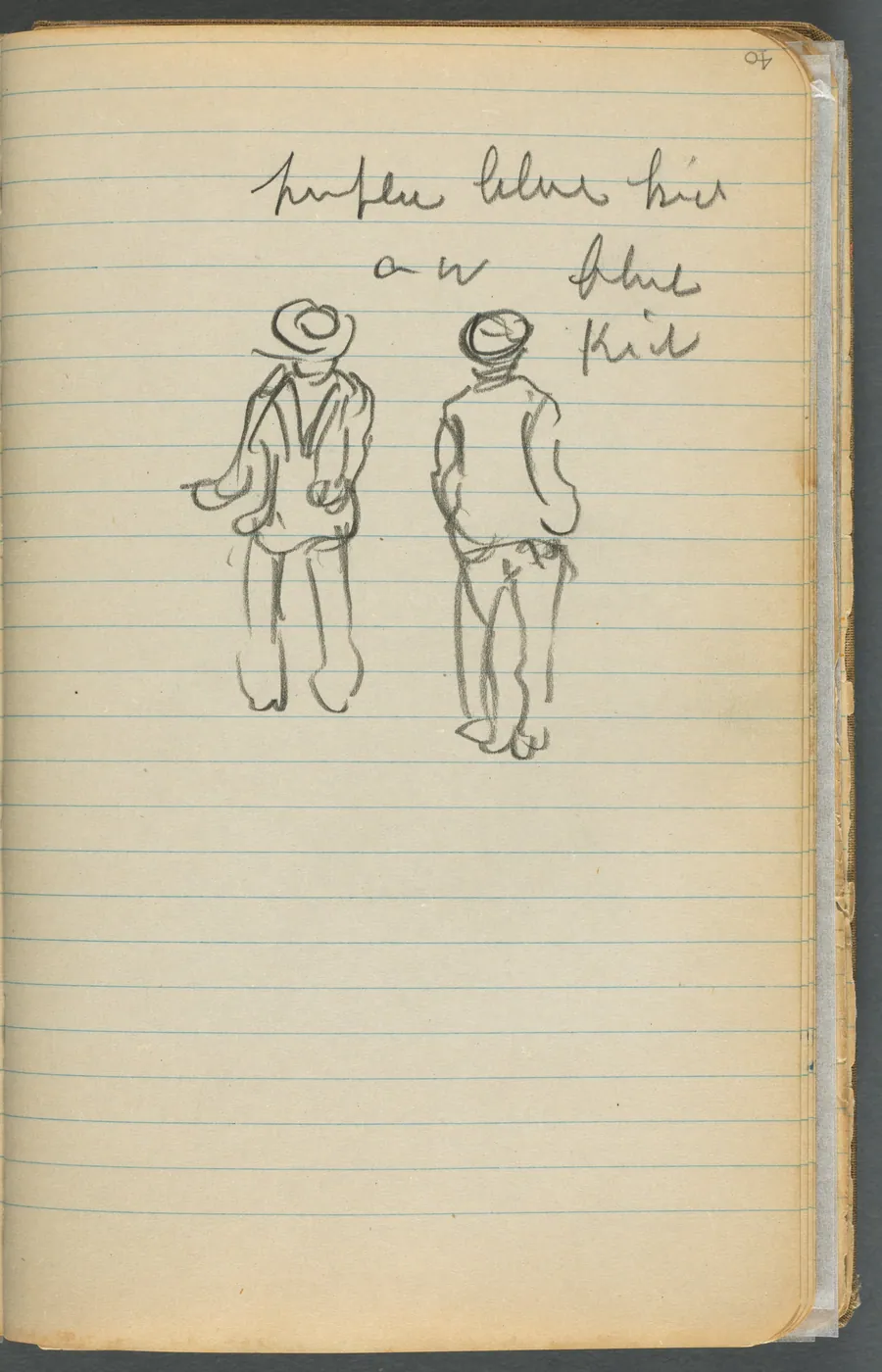 Sketchbook, page 040: Notes and Two Figures by Maurice Prendergast
