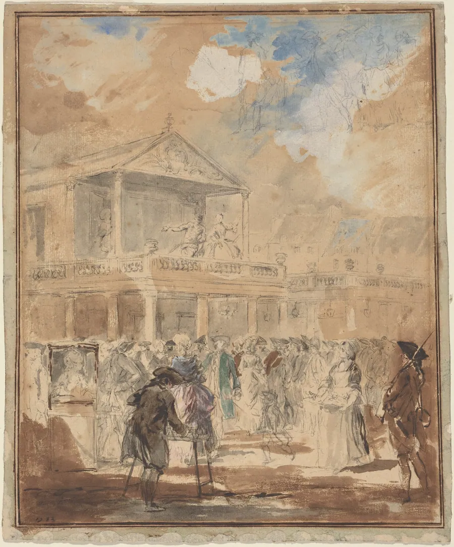 Parade (A Theatrical Procession in Paris) by Augustin de Saint-Aubin