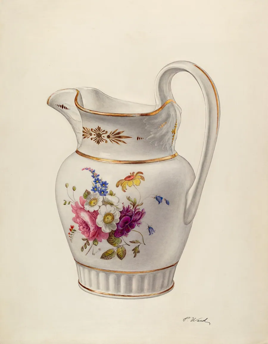 White Glazed Porcelain Pitcher by Paul Ward