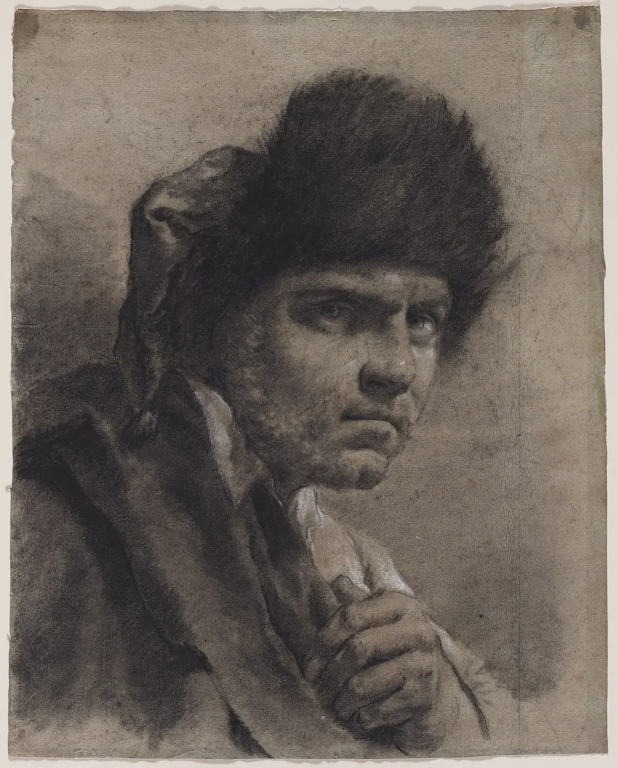 Man with a Fur Cap by Giovanni Battista Piazzetta