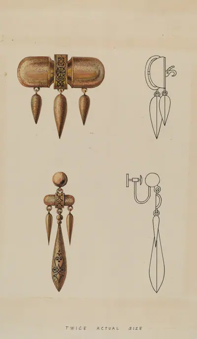 Brooch and Earrings