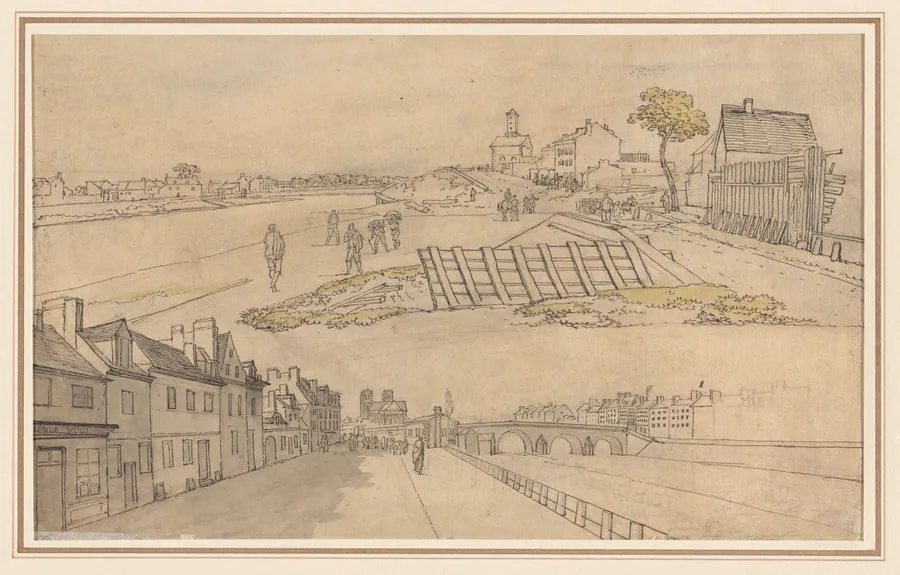 Two Views of Paris (verso) by Georges Michel