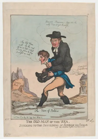 The Old Man of the Sea, Sticking to the Shoulders of Sinbad the Sailor