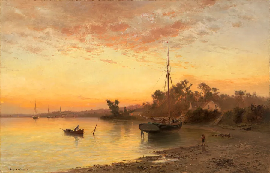 By the Seaside, New Jersey Shore by Francis A. Silva, born New York City 1835-died New York City 1886