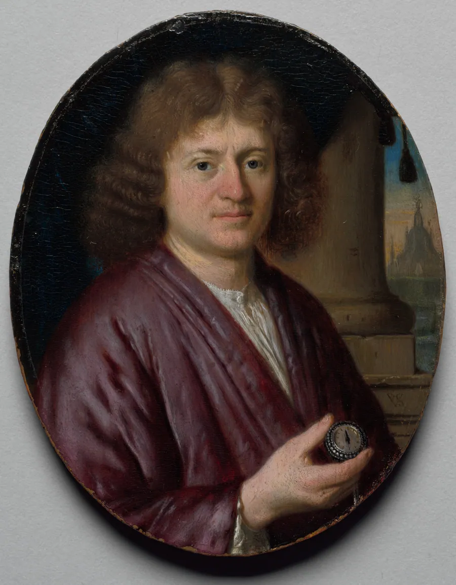 Portrait of a Man Holding a Watch by Pieter Cornelisz van Slingelandt