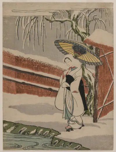 The Heron Maiden Standing Beneath a Willow Tree