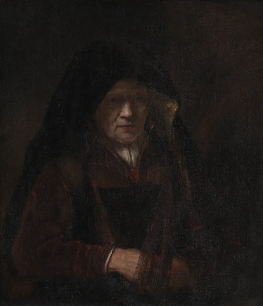 En gammel kone by Rembrandt van Rijn (værksted)