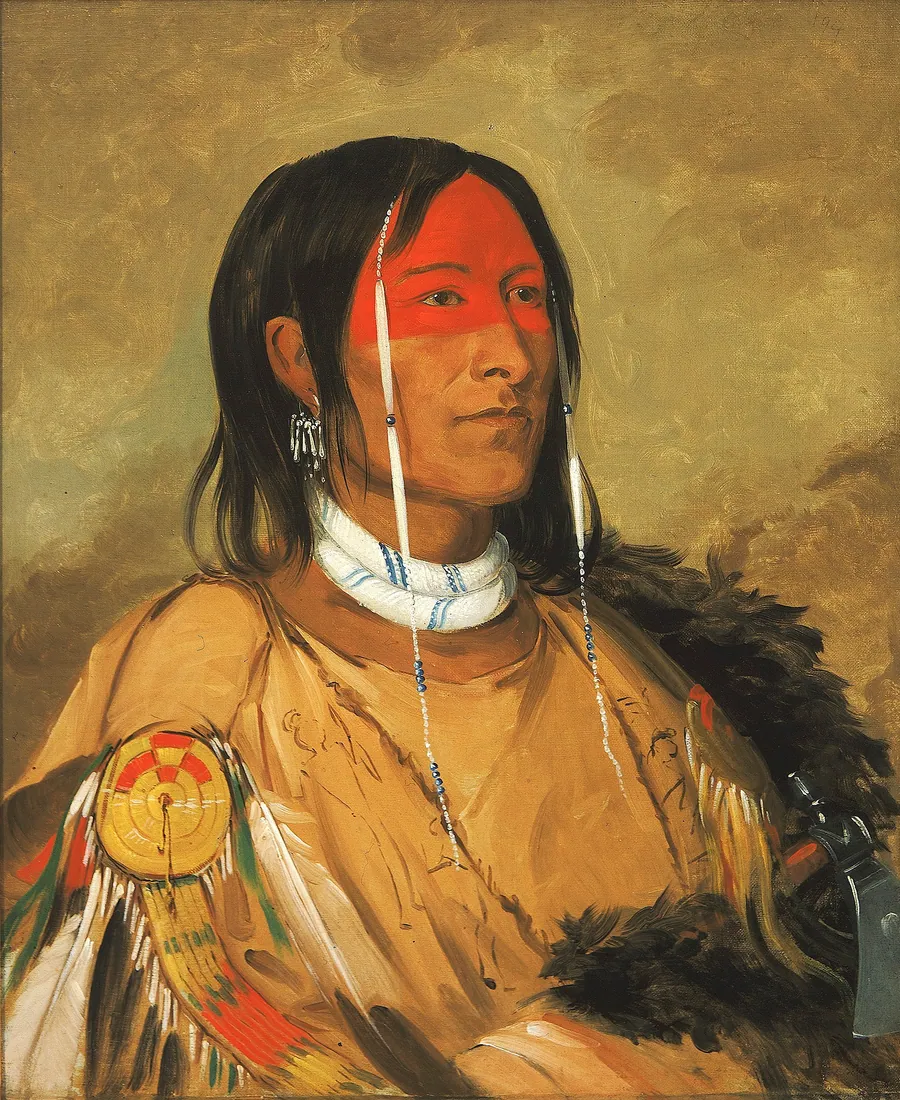 Eeh-tow-wées-ka-zeet, He Who Has Eyes Behind Him (also known as Broken Arm), a Foremost Brave by George Catlin, born Wilkes-Barre, PA 1796-died Jersey City, NJ 1872