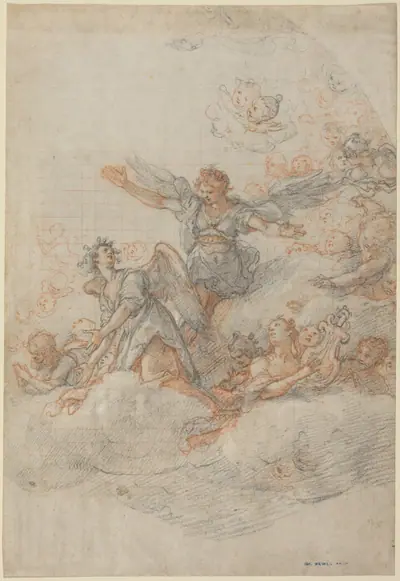 Angels and Putti in the Clouds