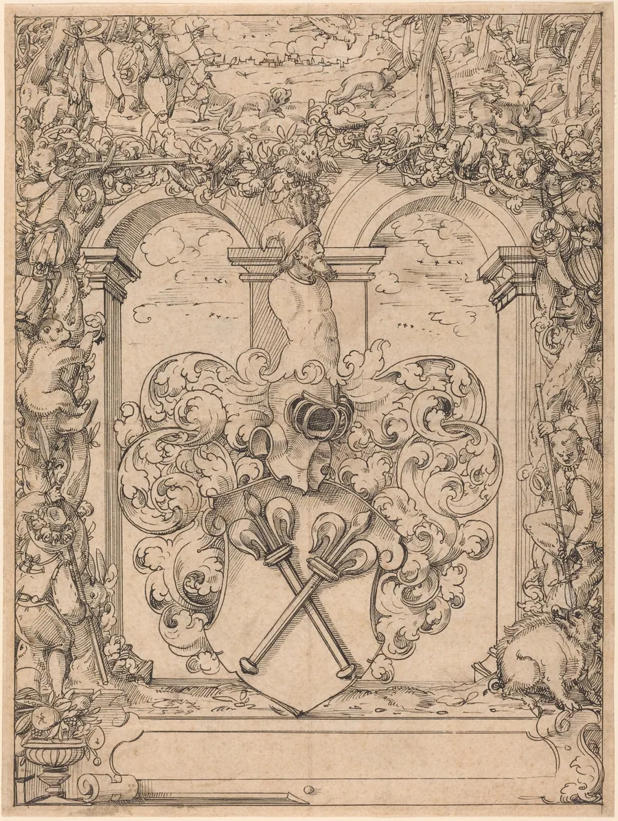 Design for a Window (Hunting Scene) by Christoph Murer
