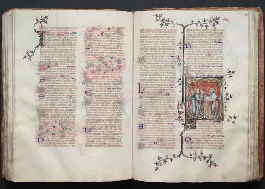 The Gotha Missal:  Fol. 107v, Text by Master of the Boqueteaux