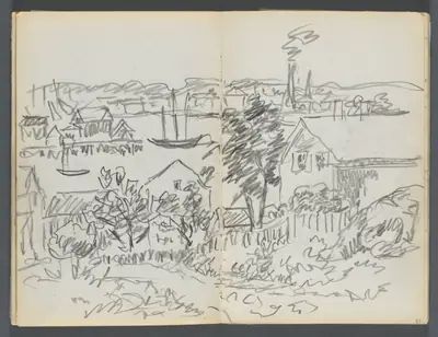 Sketchbook, The Dells, N° 127, page 086 & 87: Harbor View