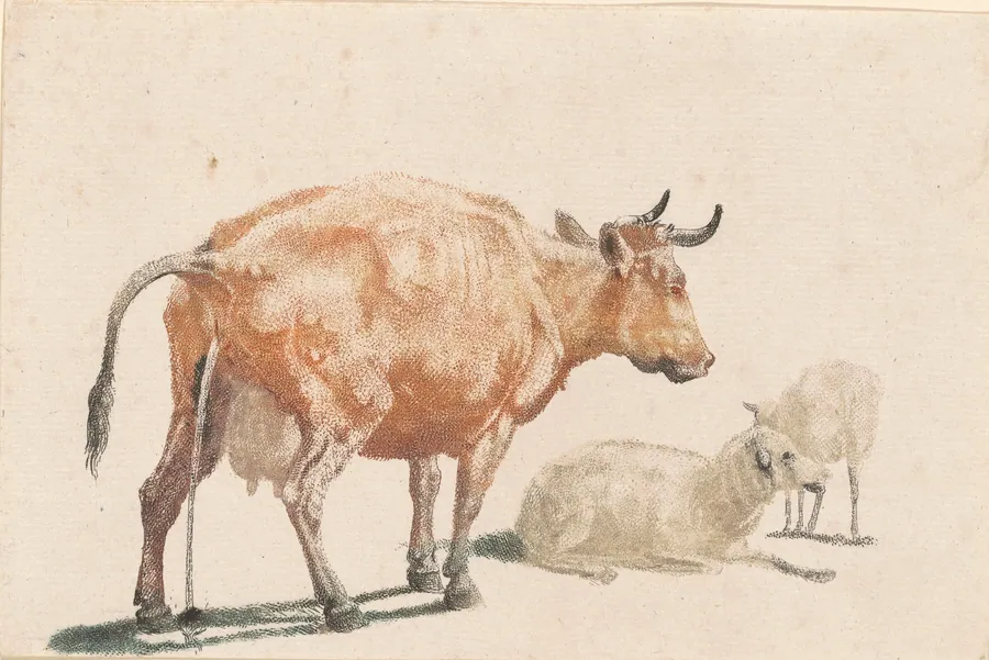 Pissing Cow and Two Sheep by Johann Teyler