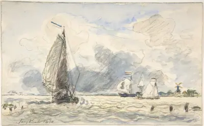 Dutch Fishing Boats, Verso: Sketches of Boats